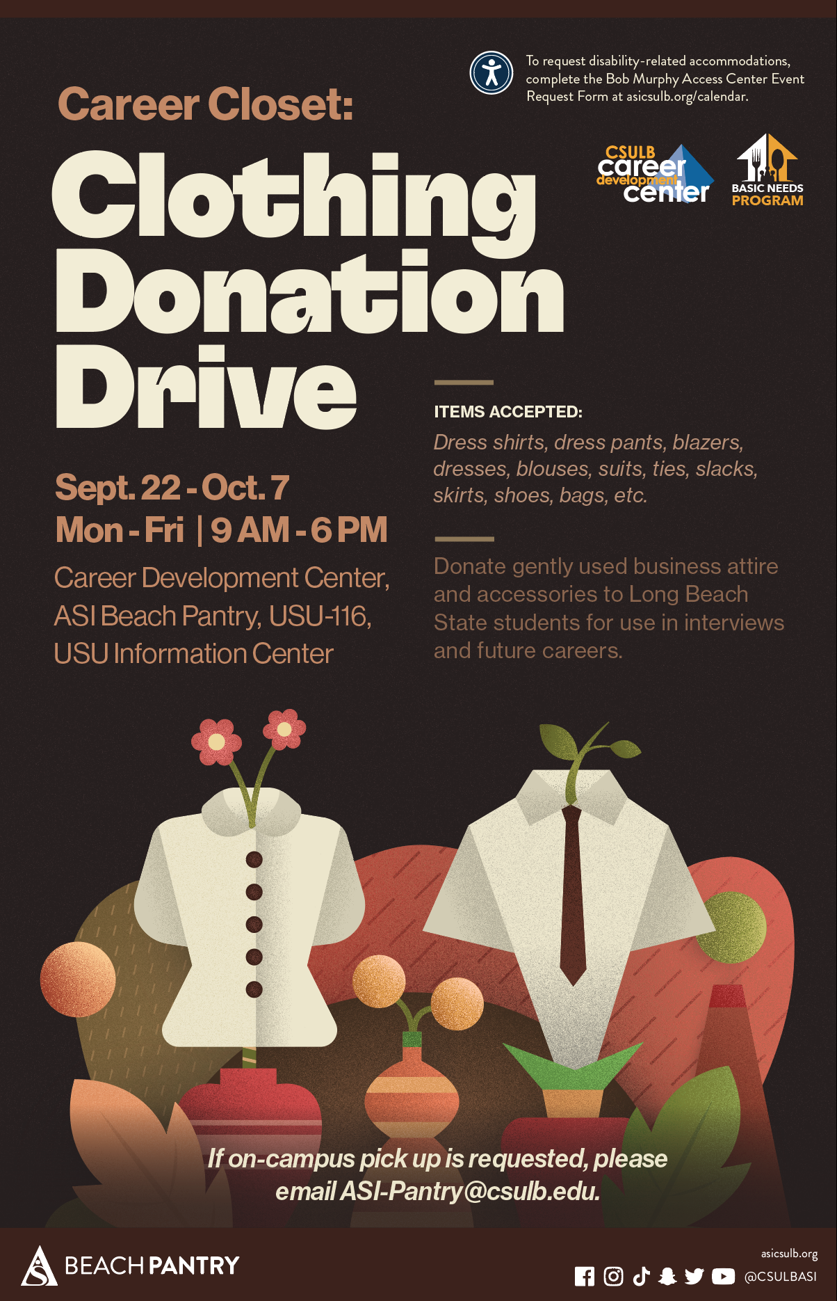 Master Calendar Event Details Career Closet Clothing Donation Drive